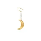 Jane Kønig Half Moon NO. 2 Pearl Earring Earring Single Goldplated Stainless Steel HMPE-AW26-SS-G