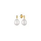 Gaura Natural Pearls Pearl Earrings Goldplated Silver MS24495YE
