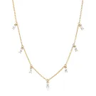 Sif Jakobs Princess Baguette Necklace Goldplated Silver SJ-C1074-CZ-YG