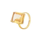 House of Vincent Candy Rock Yellow Citrine Ring Goldplated Silver VJ080-LRG-CI