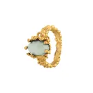 House of Vincent Delusive Truth Chalcedony Ring Goldplated Silver VJ184-URG-BC