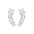 Velara Lione Crystal Cluster Curves Earrings Goldplated Stainless Steel VLR1004