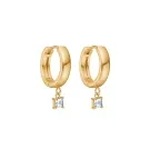 Velara Lione Crystal Pendant Drops Earrings Goldplated Stainless Steel VLR1013