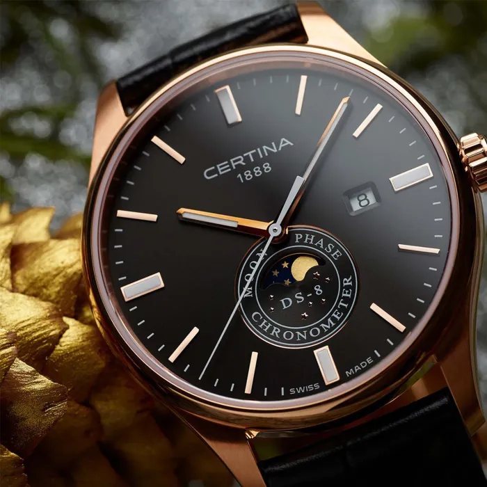 電池切れ CERTINA DS-8 ムーンフェイズ 腕時計 Certina C0334573605100 - Ditur