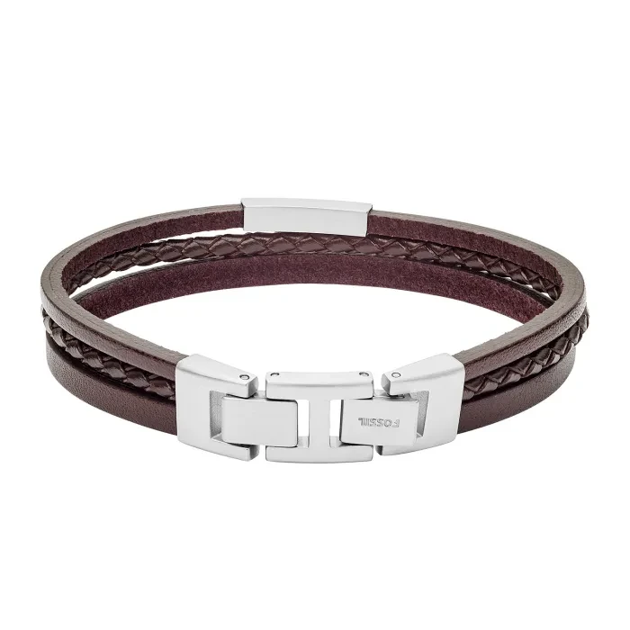 チョコffbb2aブレスレット✨️ Fossil JF03323040 Bracelet Leather JF03323040 - Ditur