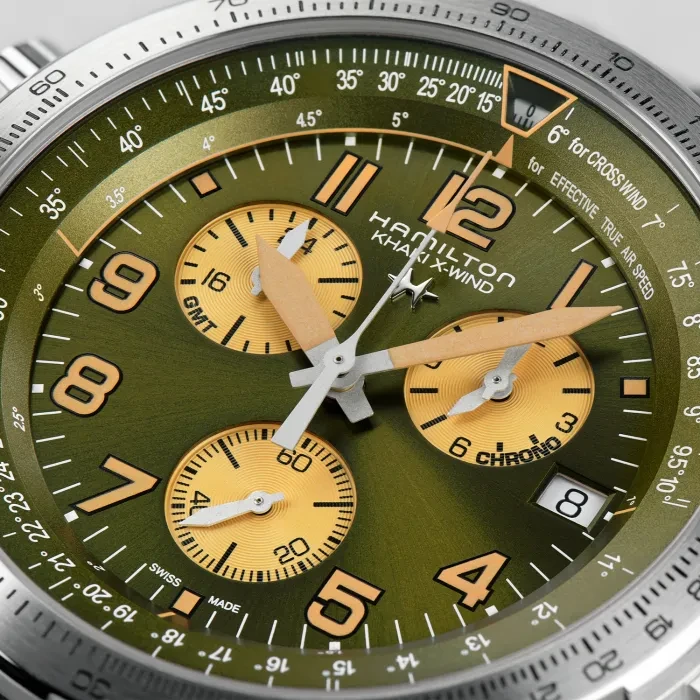 HAMILTON KHAKI クロノグラフ H765520 ジャンク品 Hamilton Khaki Aviation X-Wind GMT Chrono Quartz H77932560 -