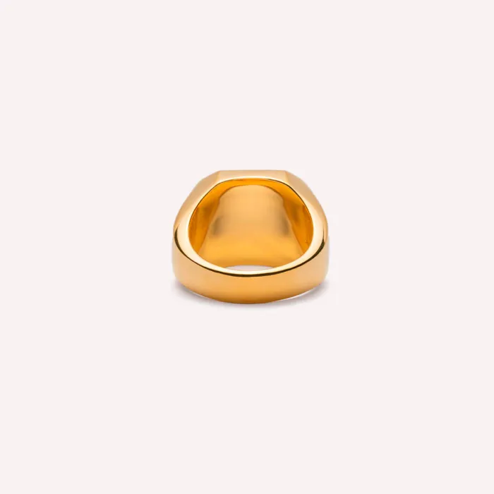 IX Studios Octagon Signet Ring Goldplated Silver DMN0290GD -