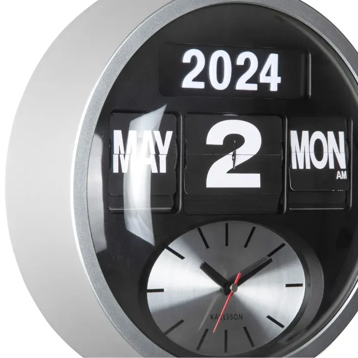 Karlsson Round Flip Wall clock KA6030SI - Ditur