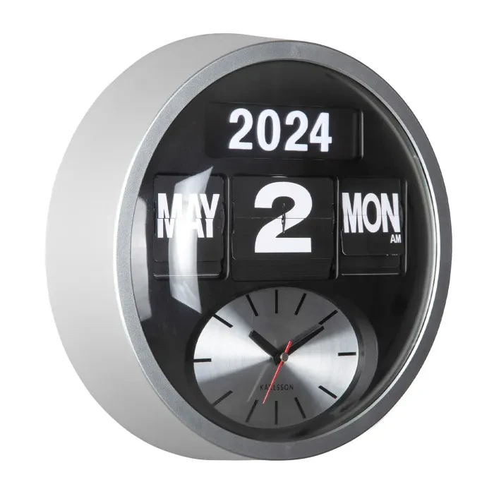 Karlsson Round Flip Wall clock KA6030SI - Ditur