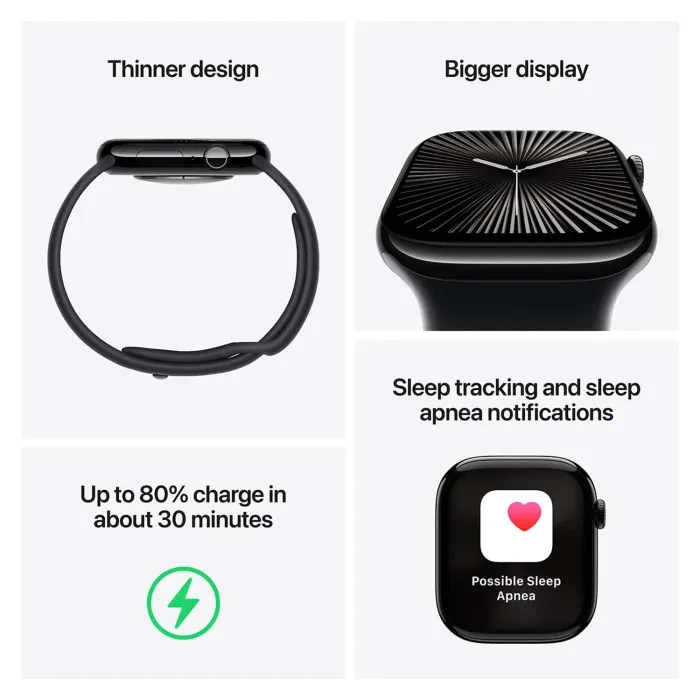 Apple Watch Series 10 GPS 46mm Silver Aluminium Sport Band S