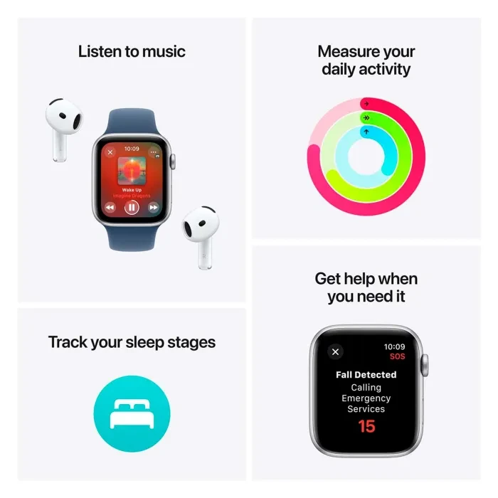 Apple Watch SE GPS 44mm Silver Aluminium Sport Loop MXET3 -
