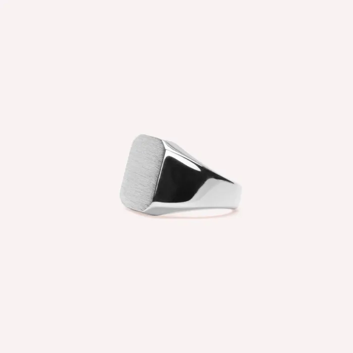 IX Studios Octagon Signet Ring Silver DMN0290RH - Ditur