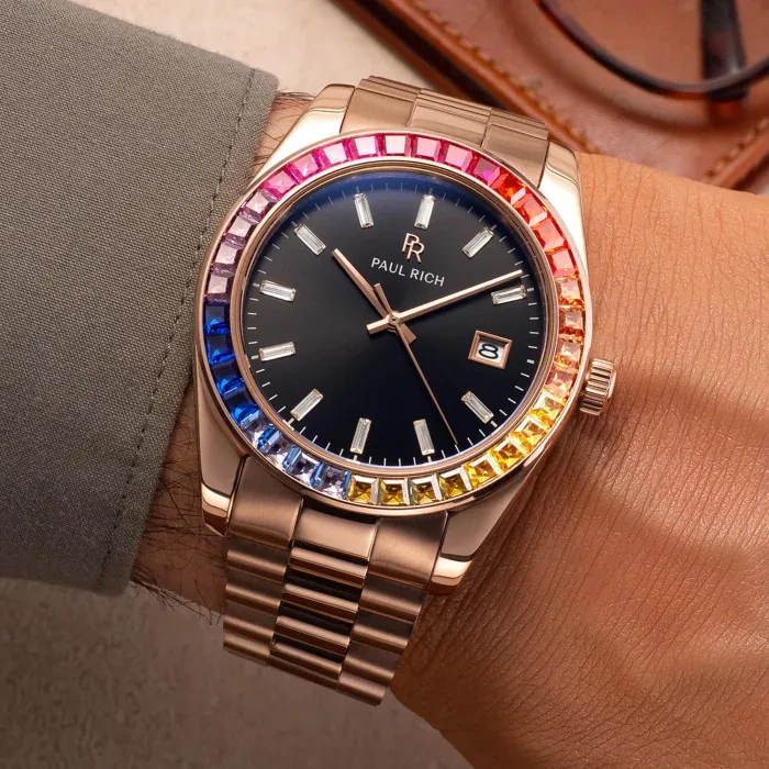 Paul rich ladies pink leather rose gold tone dress watch NEW BATTERY PAUL RICH HEART OF THE OCEAN - PINK ROSE GOLD – The WATCH main image 4