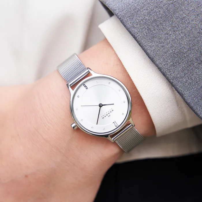 Skagen Denmark Anita Round Silver Stainless Steel Ladies Watch Skagen Women main image 4