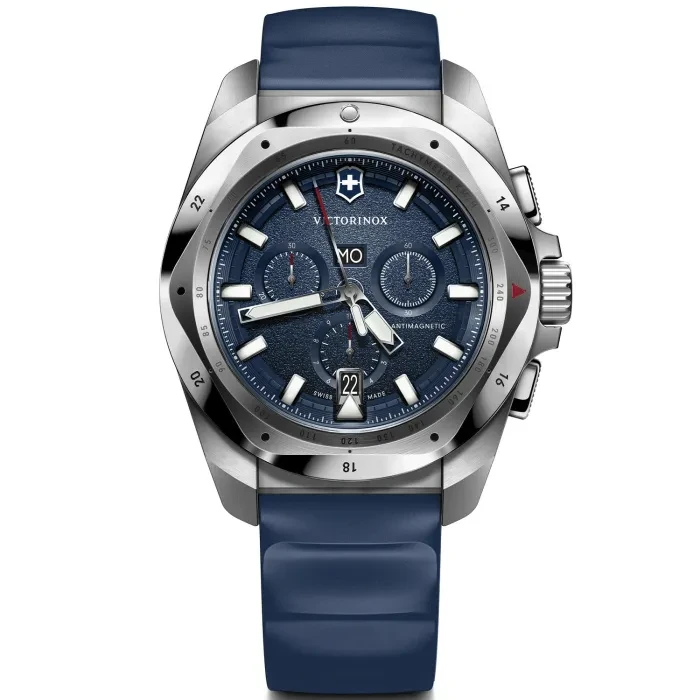 稼動品Victorinox Chronoメンズ腕時計クロノグラフ　ブルーシルバー Victorinox INOX Quartz Chrono 241984 - Ditur