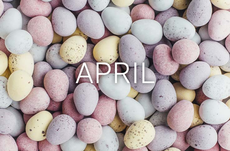 Easter eggs and the text April